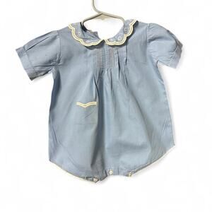 Vintage 1960s 12-18 months baby blue onesie